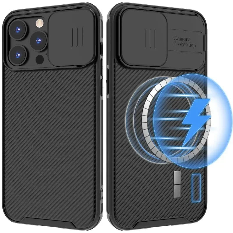 Magnetic Case For iPhone 16 16e 15 14 13 12 11 Pro Max Push window protection lens Cover