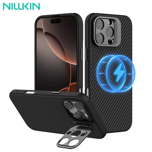 Nillkin Magsafe Aramid Fiber Case For iPhone 16 Pro Max With Kickstand Anti-Drop All-Inclusive For iPhone 16 Pro Magnetic Cases